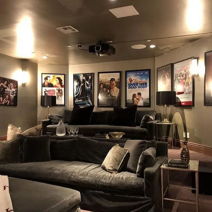 Eva Longoria's Hollywood Hills mansion comes with its own screening room, next to a wet bar.