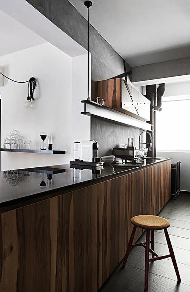 When placed in a zig-zac pattern, it makes for an interesting (but not overbearing) backsplash design in the kitchen!