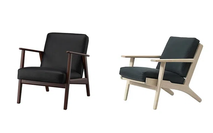 IKEA EKENÄSET Armchair (left) vs Hans Wegner GE 290 Lounge Chair (right)