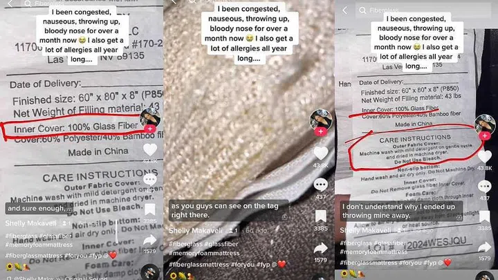 Fiberglass Mattress Saga on Tiktok: 7 Things you need to know about the dangers (Photo Tiktok)