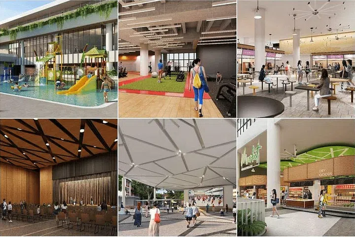 Chong Pang City will house the refreshed Chong Pang Community Club and an upgraded hawker centre. The community hub will also have new facilities such as swimming pools, fitness studios and shops including a supermarket. PHOTOS: SINGAPORE LAND AUTHORITY