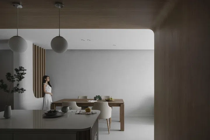 A 8- to 10-seater dining table in a young lawyer couple's 3-bedroom condominium in Bishan.