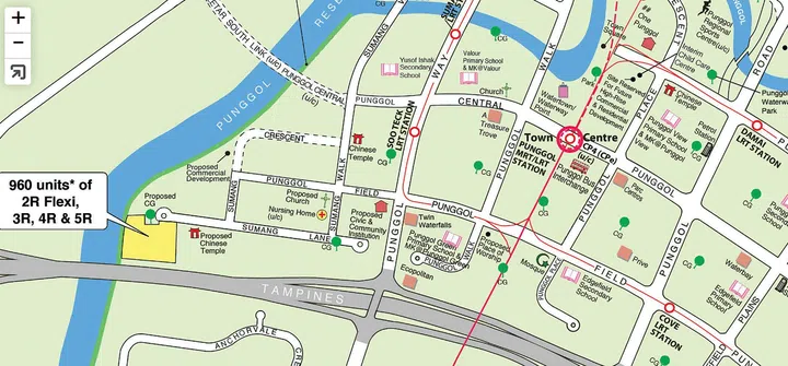 Matilda Riverside February 2024 HDB BTO exercise launch at Punggol Reservoir, Sumang Lane. Map from HDB
