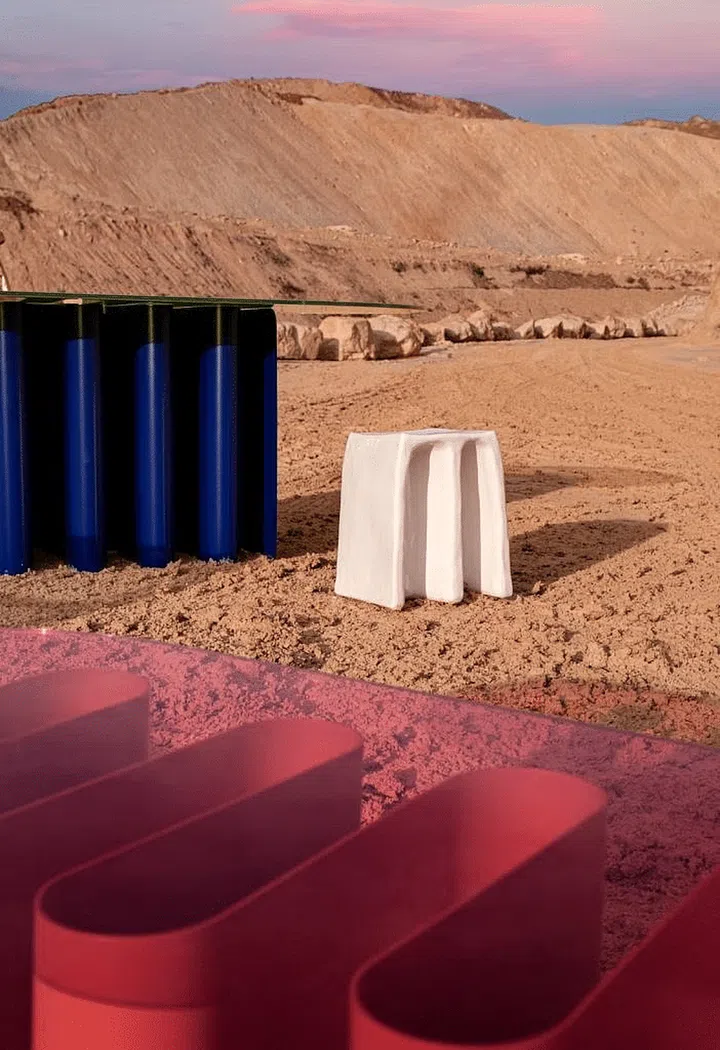 The form of the Chou Chou stool-cum-side table from Pulpo celebrates the uniqueness of ceramic. (Photo: Pulpo)