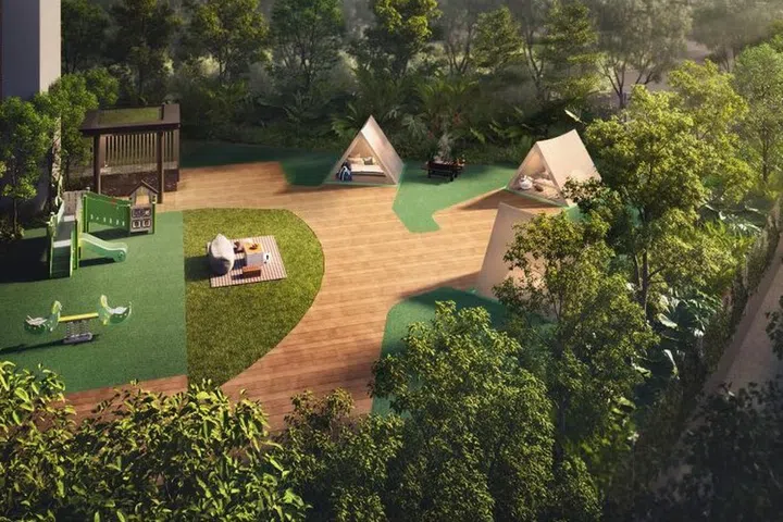 Artist's impression of 8@BT condo garden.
