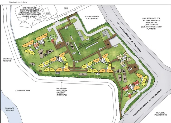 Site plan of Woodlands North Grove HDB BTO, launched in the July 2025 HDB BTO sales exercise.