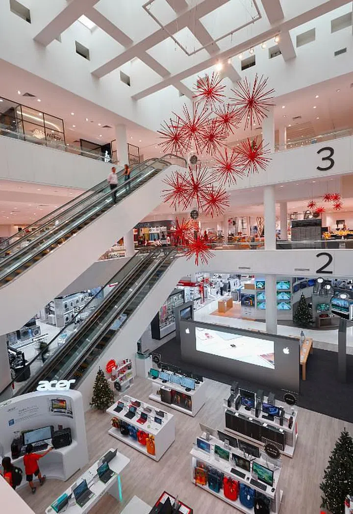 Bird's eye view of the Harvey Norman's Millenia Walk flagship store's opening in 2016