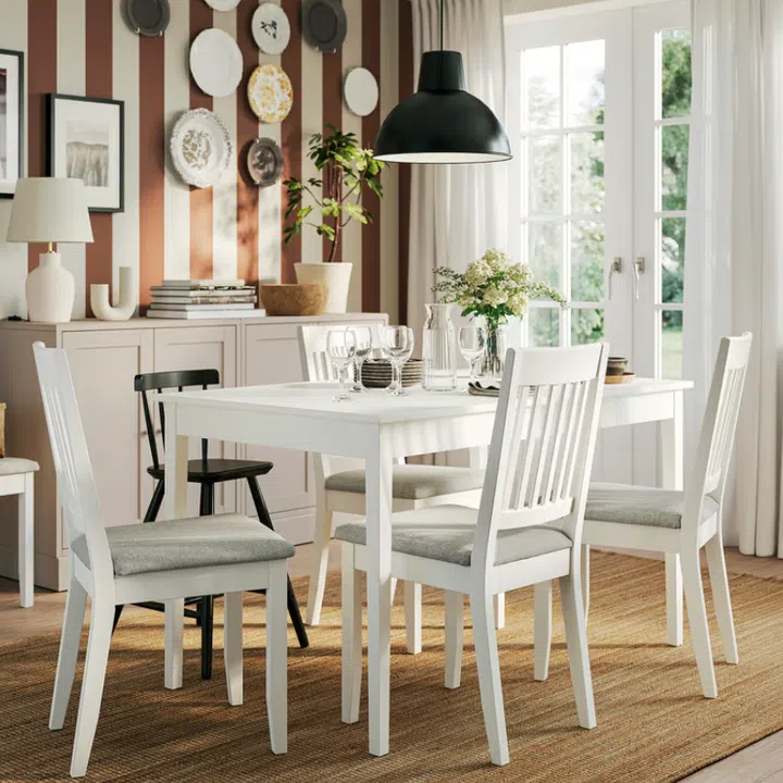 IKEA NÄSINGE Extendable table, white, 130/190x80 cm