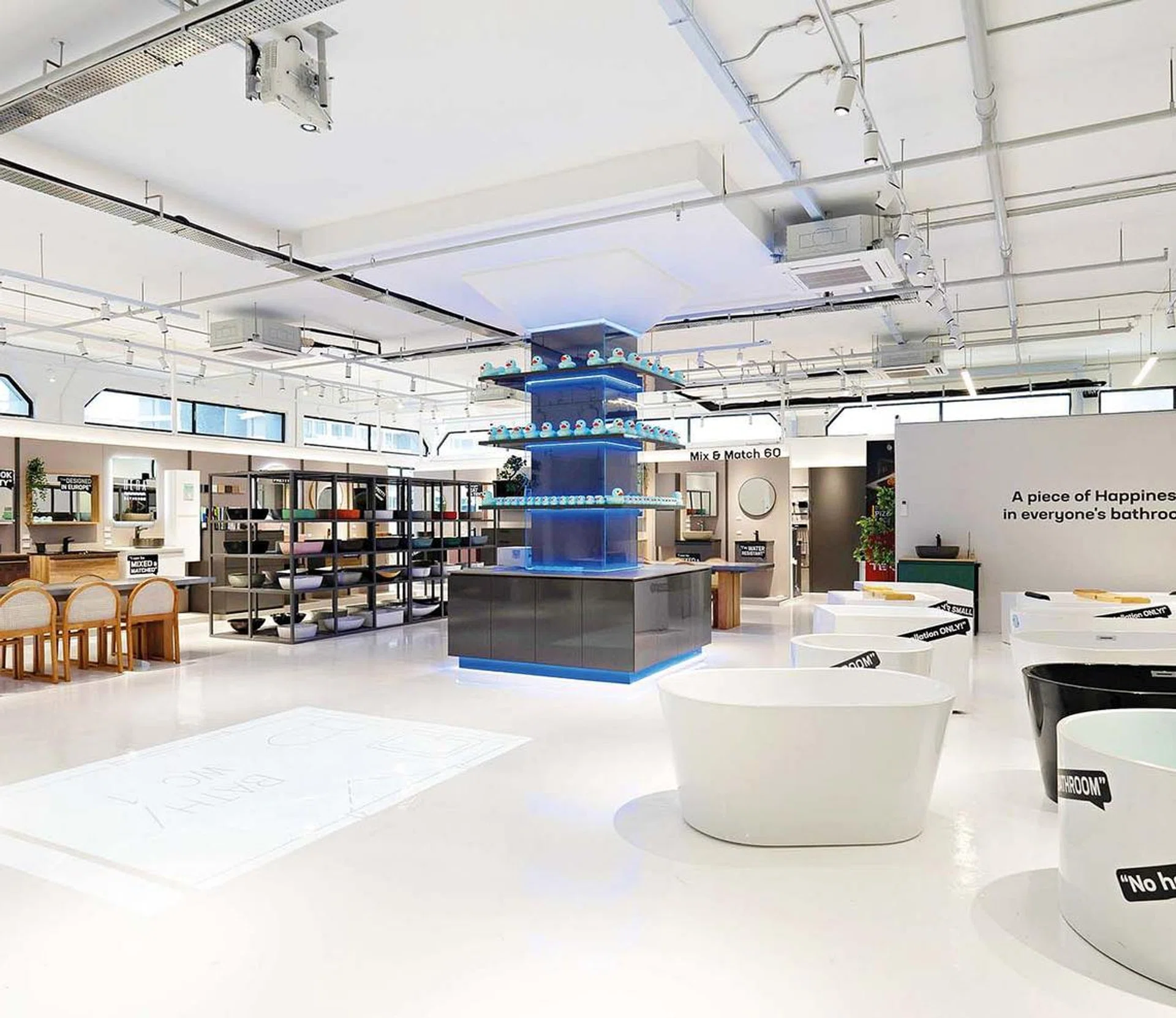 The 2,800 sq ft HERA Bathroom Experience Centre showroom features real-scale HDB bathroom sets too.