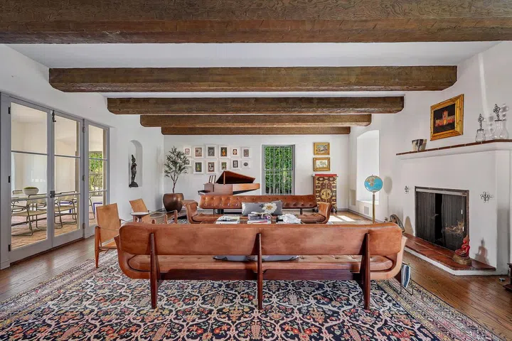 Original high-beam ceilings are complemented by thoughtful updates.