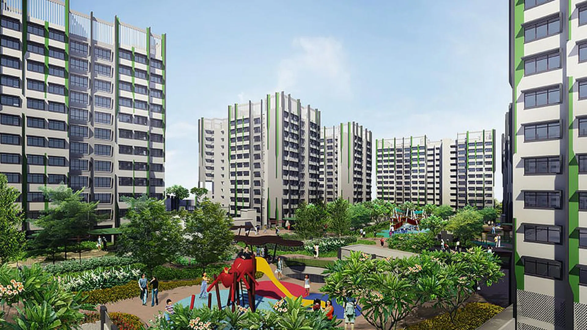Artist's impression of the Alkaff Oasis BTO in Bidadari. Image from HDB MyNiceHome.