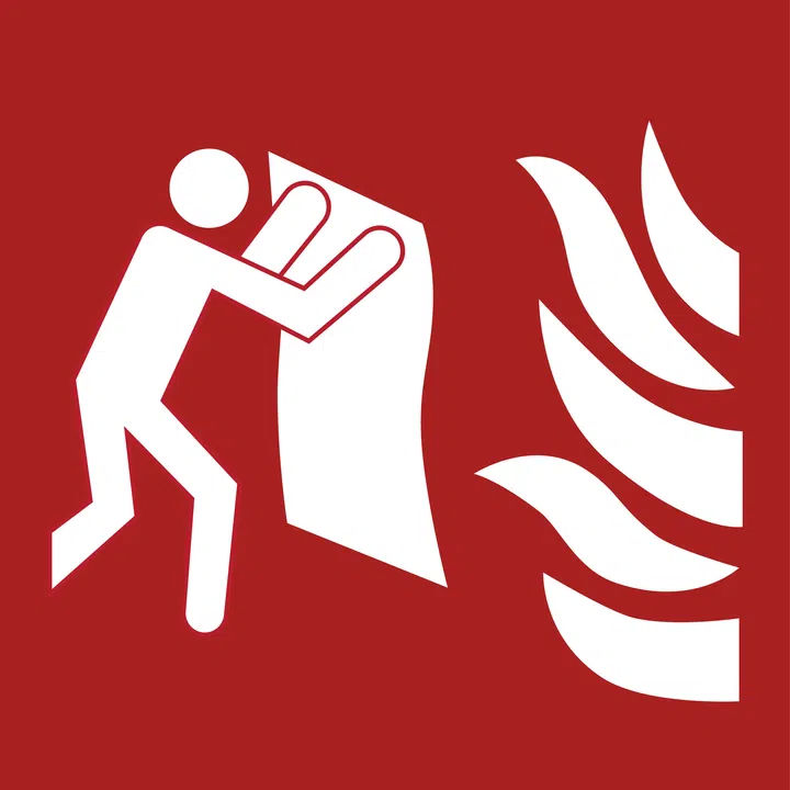Safety sign- fire blanket location sign vector sticker