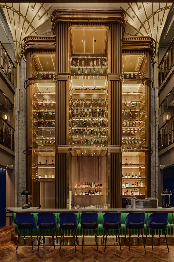 Liquor wall in the Ailìse Bar, OKU Hotel Taichung.