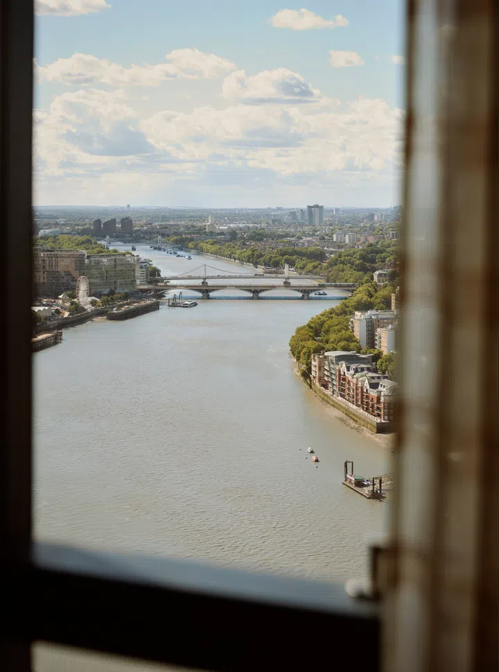 River Thames and city view from the Park Hyatt Residences London River Thames.