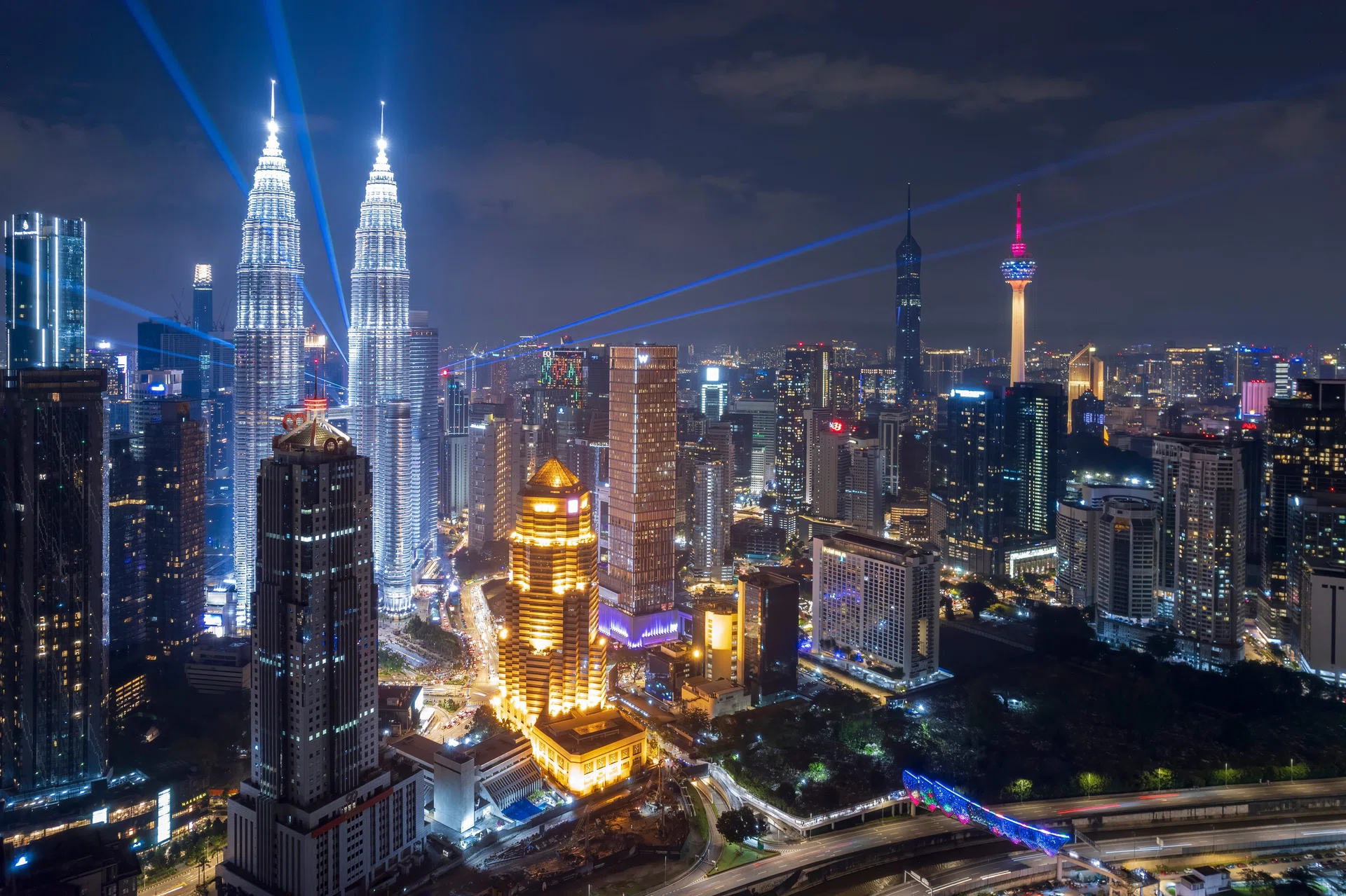 Kuala Lumpur, Malaysia, night city skyline