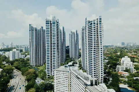 Aerial view of apartment buildings. Image Unsplash.