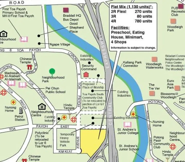 Kim Keat Crest location map in February 2026 HDB BTO sales exercise.
