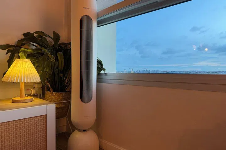 Compact, slim, and minimal Mistral Tower Fan design.