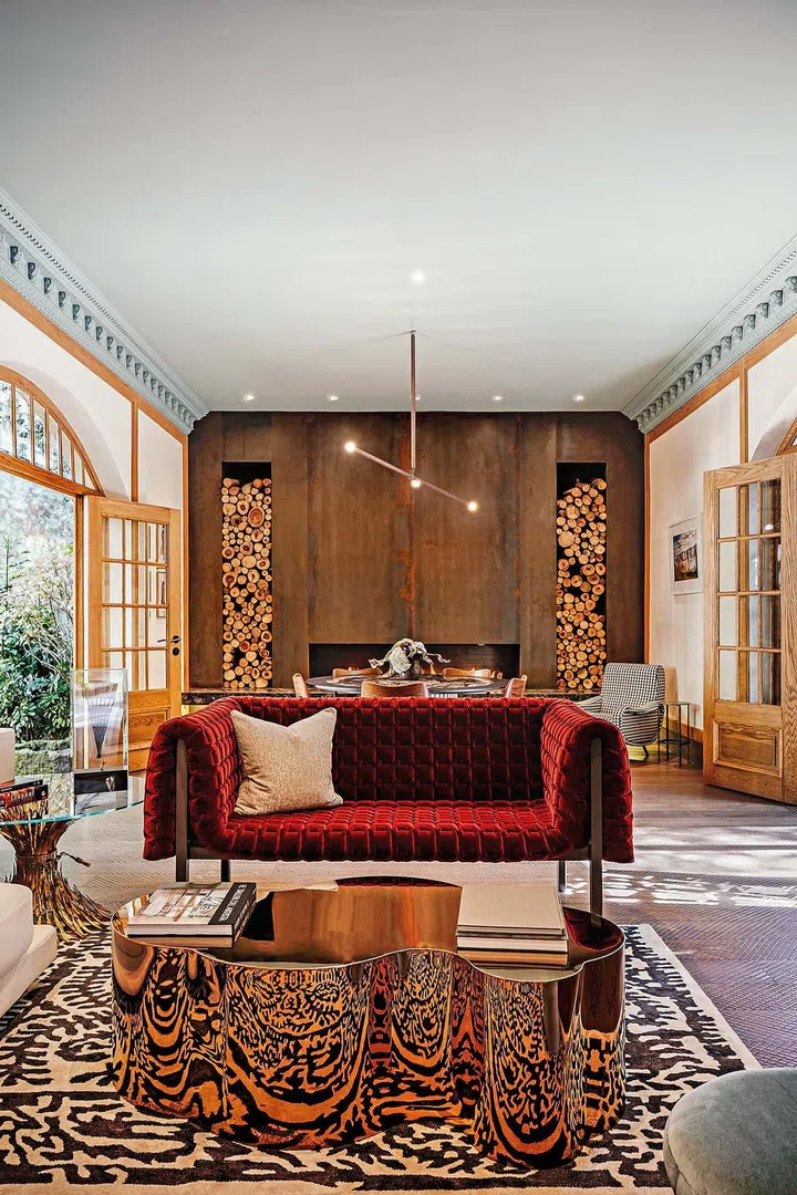 The furniture adds colorful touches to the home.