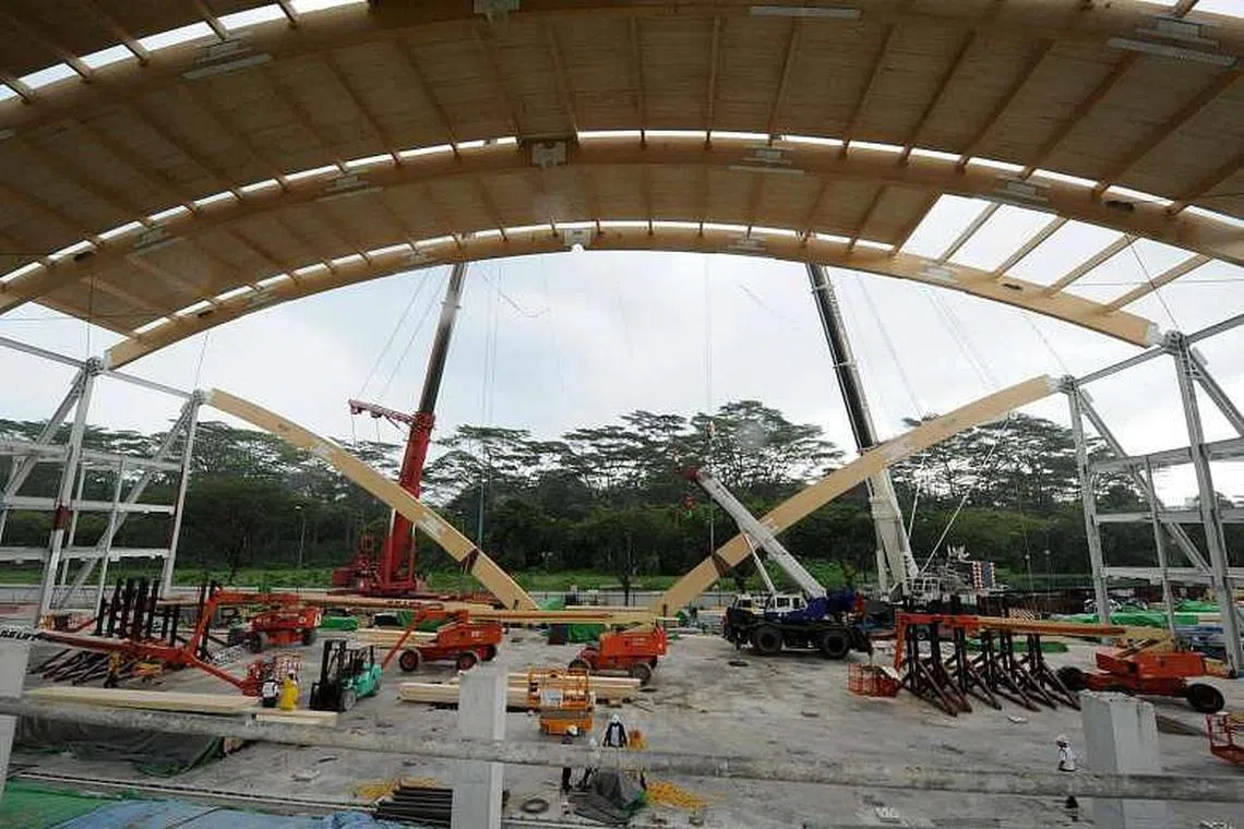 Mass engineered timber used for wave structure of NTU's new sports hall ...