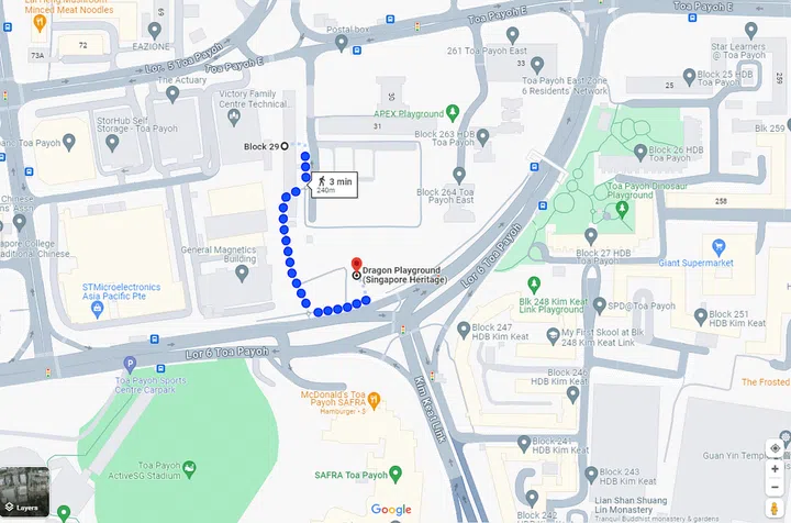 Dragon Playground at Toa Payoh Lorong 6. Screengrab of Google Maps