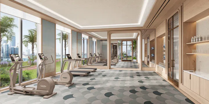 Gym within the upcoming Rixos Al Reem Residences in Abu Dhabi, UAE (completion in 2029).
