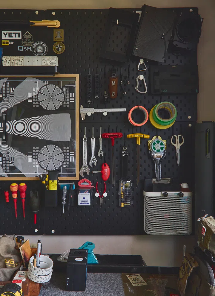 At the end of the dining room is homeowner Daryl’s work station.