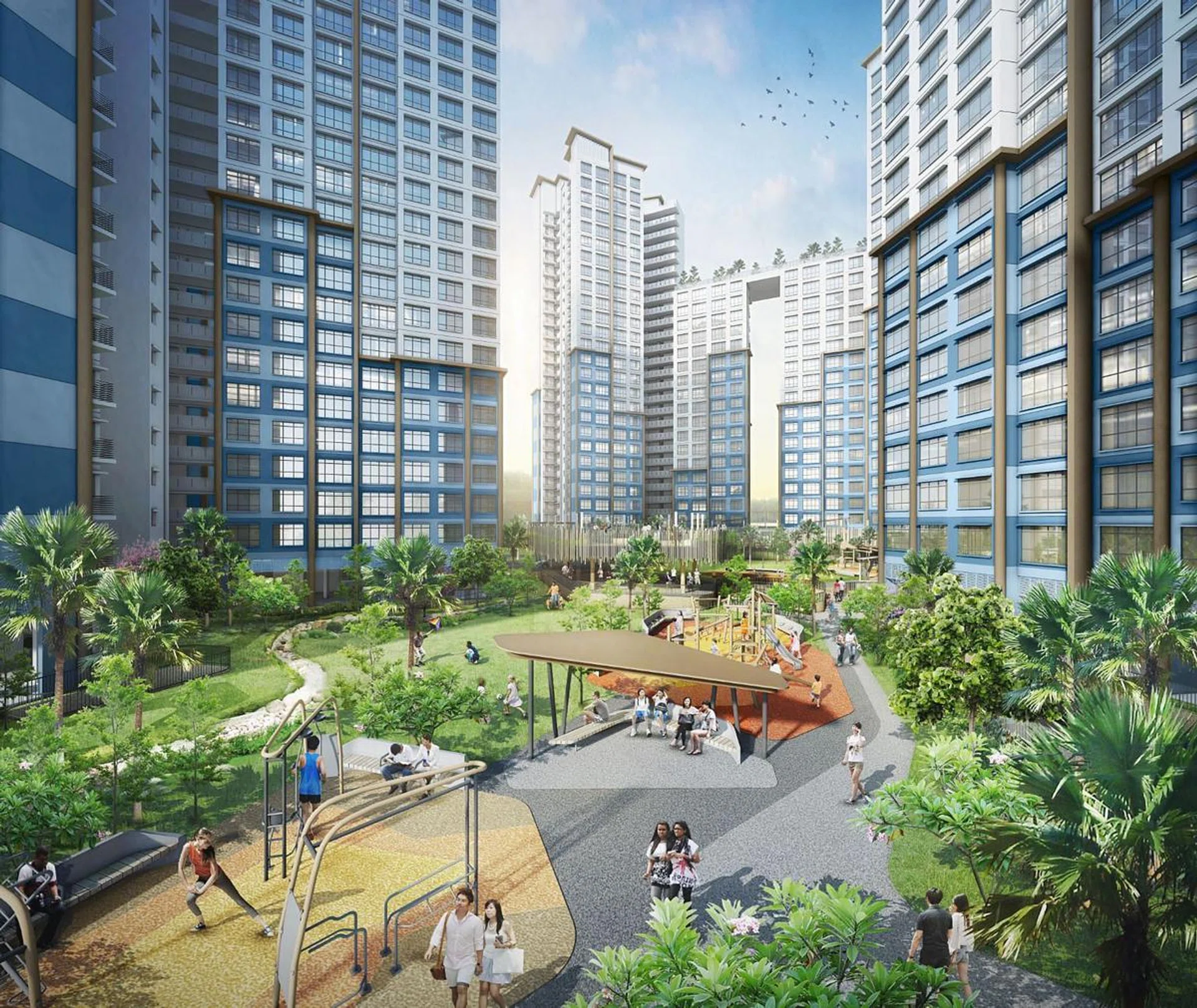 Artist's impression of Punggol Northshore Cove BTO. Image MyNiceHome HDB