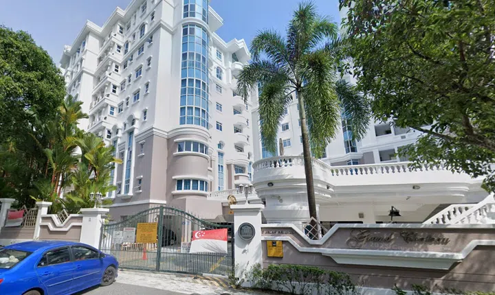 Street view of Grand Chateau condo.