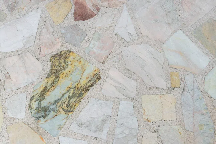 A beautifully arranged mosaic of natural stone.