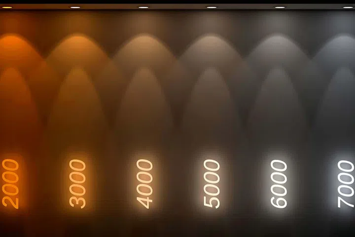 Different kelvin temperature colours.