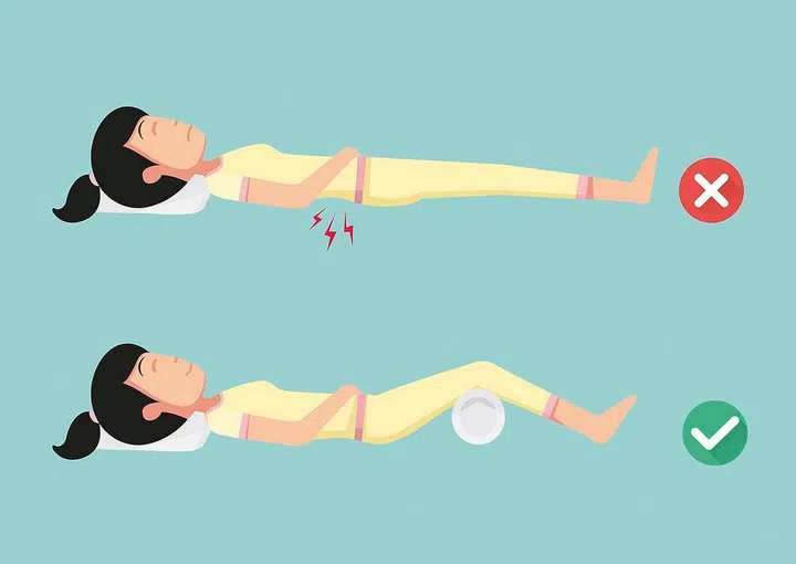 Best and worst positions for sleeping, illustration, vector