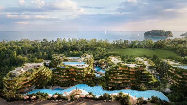 Artist’s impression of the sea from the upcoming Layan Verde integrated development in Phuket.