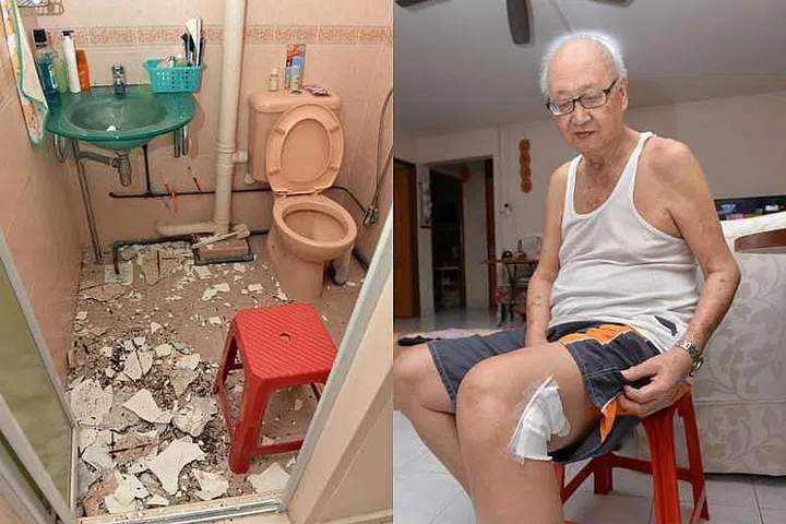 In January 2017, case of falling concrete pieces in a Yishun HDB flat injuring an 80-year-old man.