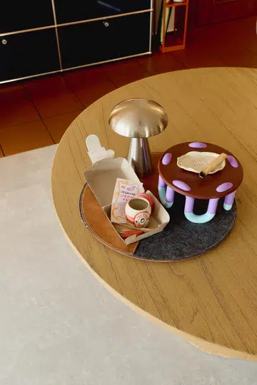 One-of-a-kind trinket trays created by ceramic artist Eunice Wong. Samantha uses hers for her Paolo Santo burning rituals.