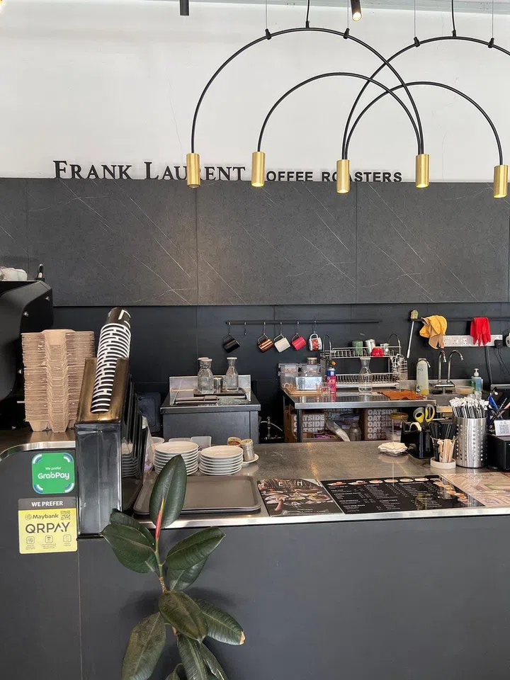 coffee station in a black interior cafe