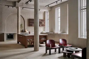 Gaggenau London flagship kitchen and dining area.