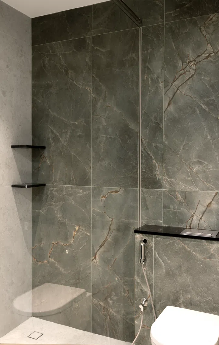 Another elegant tiled feature wall that adds to the luxurious feel of the home.