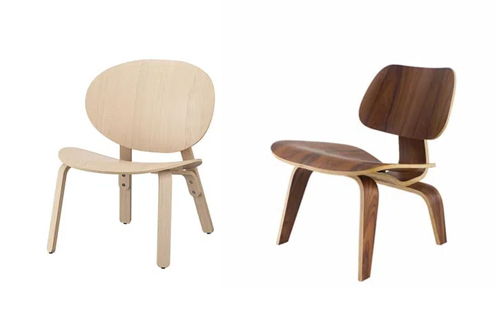 IKEA FRÖSET Chair (left) vs Eames LCW (Right)