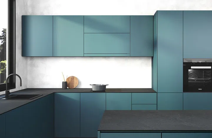 Artist's impression of KompacPlus Linate Slate Luna finish kitchen countertop.