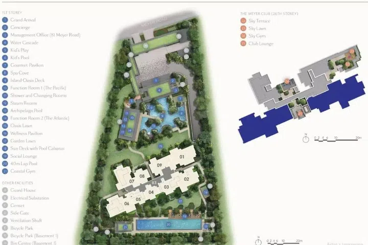 Meyer Blue condo site plan illustration.