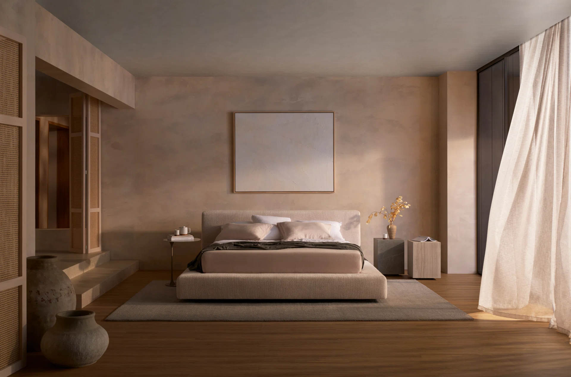 King Living’s beds can be customised in your choice of premium fabrics, European leathers, and signature finishes.