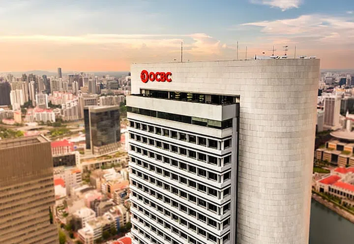 OCBC logo on building exterior. Image from OCBC Media Newsroom