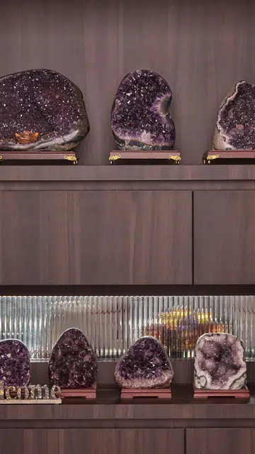 The homeowner of this HDB Executive Maisonette in Pasir Ris is an avid amethyst collector.