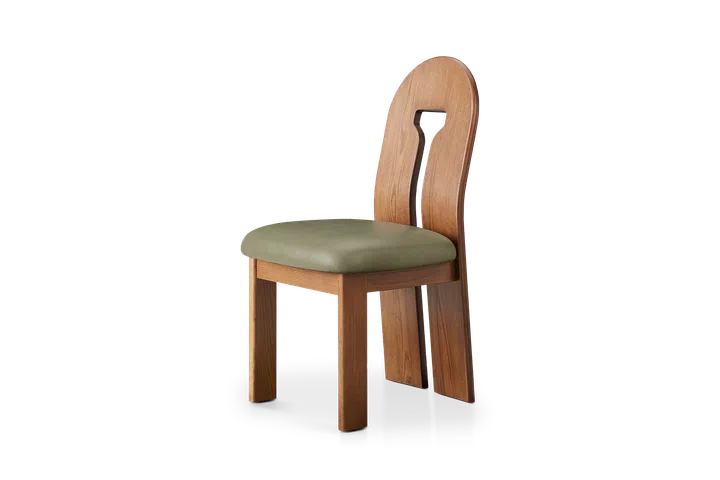 Castlery Tan France Avan dining chair in Lugano Moss.