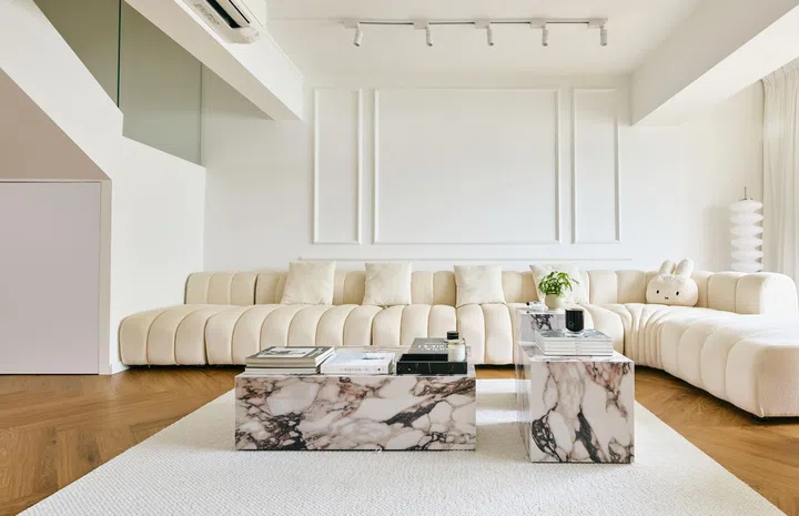 $164,000 Parisian renovation for a HDB Executive Maisonette in Tampines