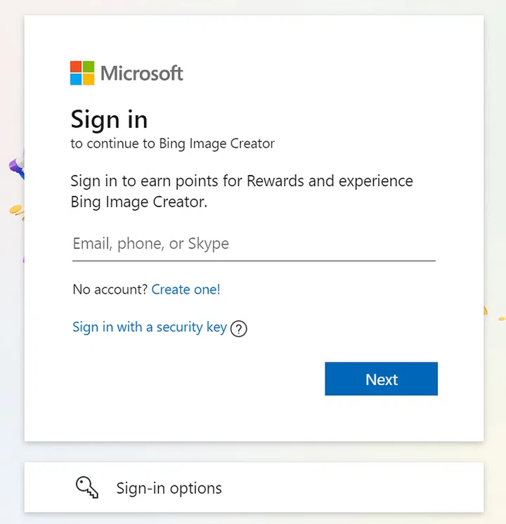 Microsoft Bing AI Image Creator artificial intelligence tool homepage screengrab