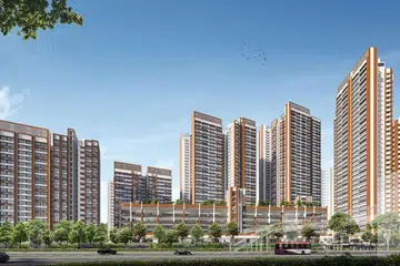 Artist’s impression of the upcoming Lakeview Cascadia BTO in Bishan, launched at the June 2026 HDB BTO sales exercise.