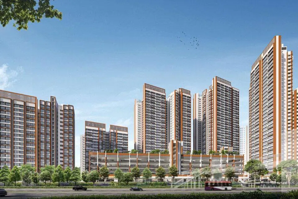 Artist’s impression of the upcoming Lakeview Cascadia BTO in Bishan, launched at the June 2026 HDB BTO sales exercise.