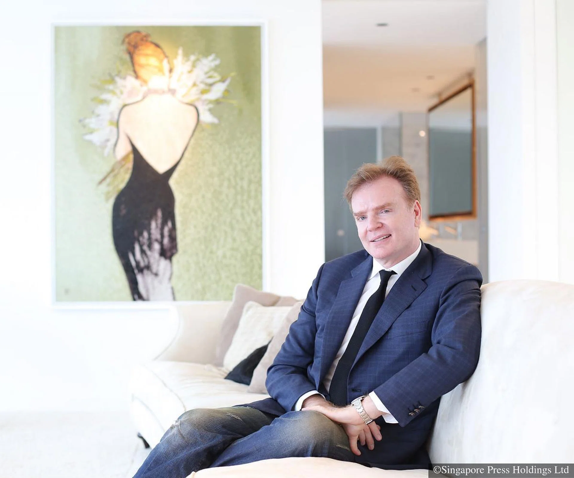 British luxury furniture designer Christopher Guy Harrison at his three-bedroom apartment in High Street Centre.